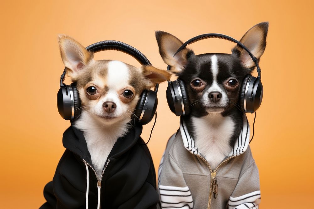 Headphones dog chihuahua headset. 