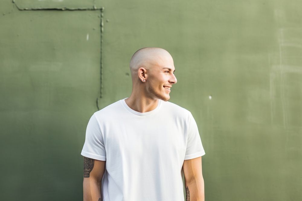 Smiling adult white head. AI generated Image by rawpixel.