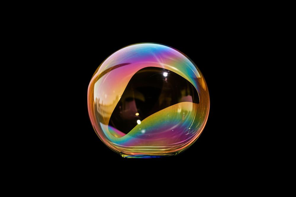 Bubble reflection rainbow sphere. AI generated Image by rawpixel.