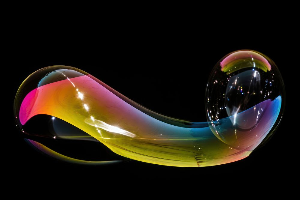 Bubble reflection abstract rainbow. AI generated Image by rawpixel.