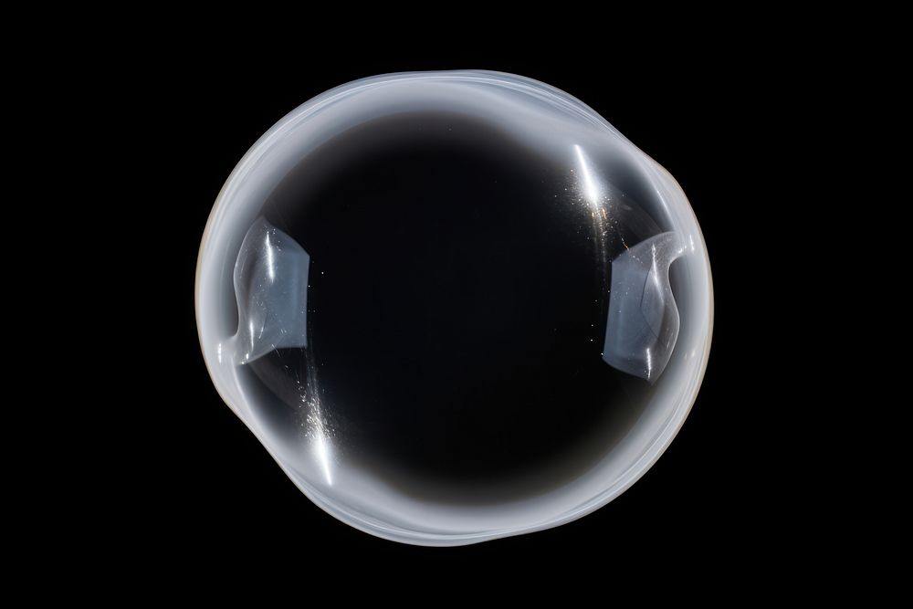 Bubble sphere black black background. AI generated Image by rawpixel.