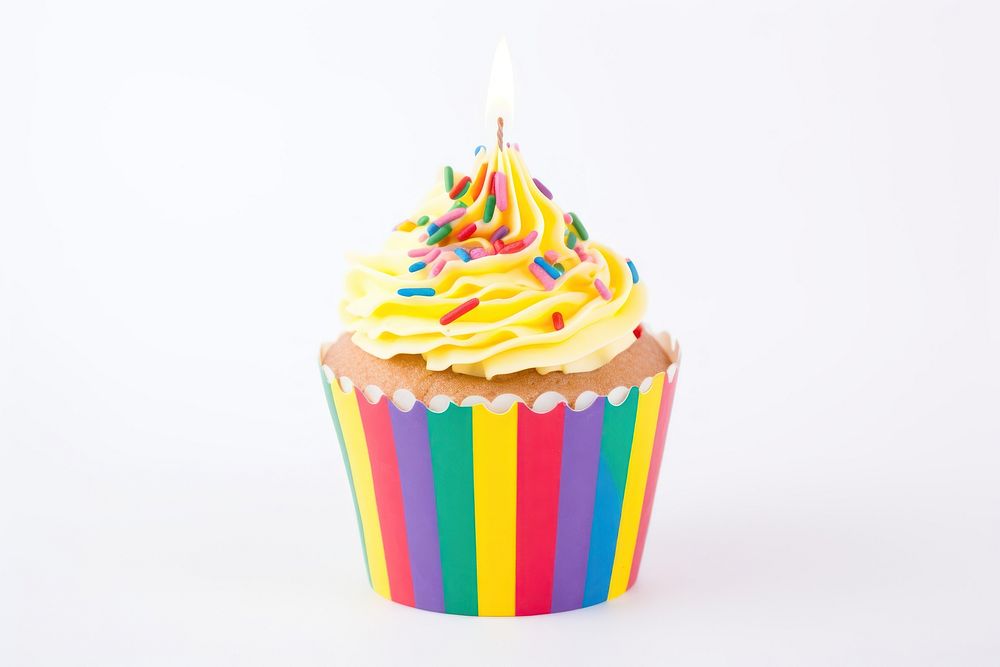 Cupcake birthday dessert icing. AI generated Image by rawpixel.