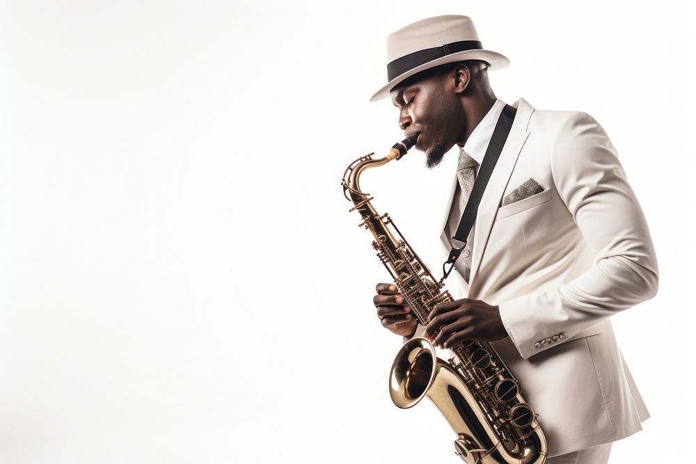 Man playing saxophone. AI generated Image by rawpixel.