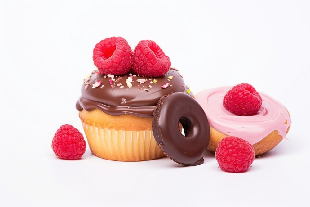 Cupcake chocolate raspberry dessert. AI generated Image by rawpixel.