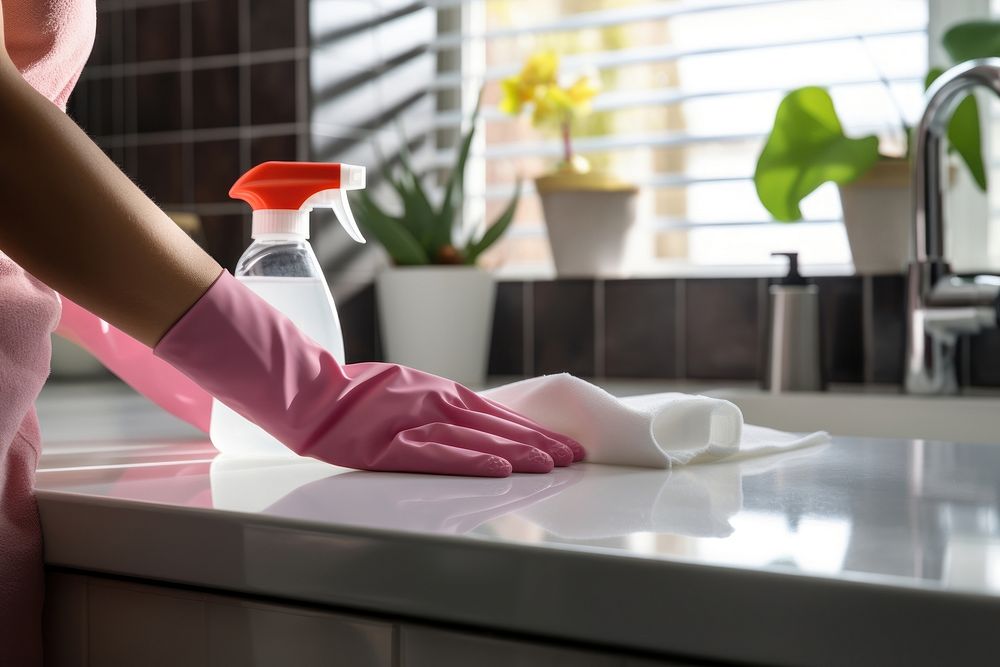 Bathroom cleaning glove housework. AI generated Image by rawpixel.