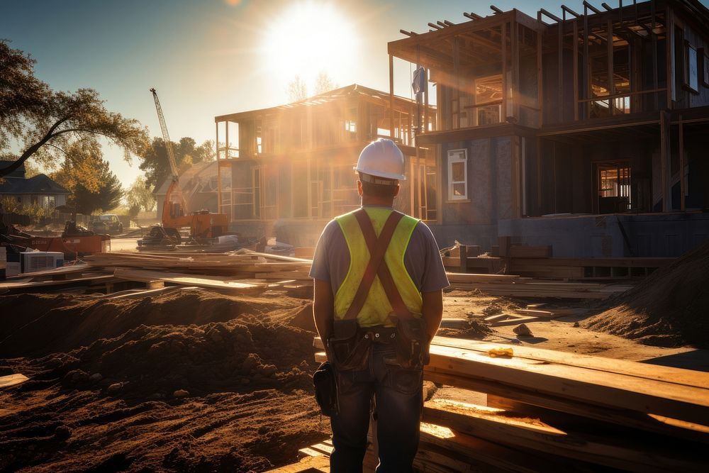 Construction hardhat helmet worker. 