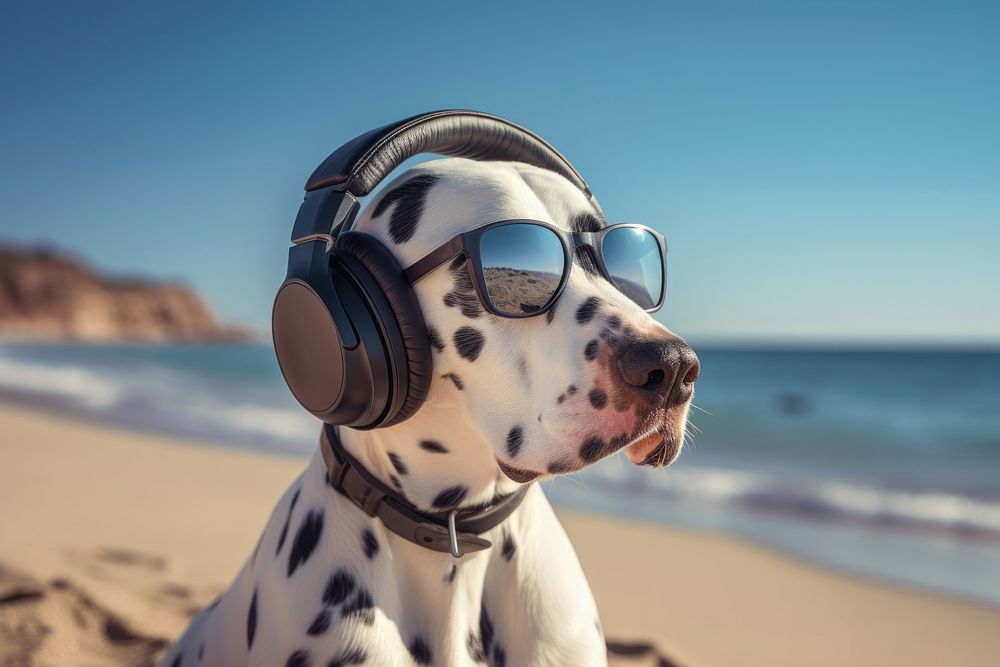 Headphones dog animal mammal. AI generated Image by rawpixel.