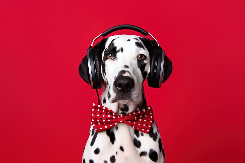 Headphones dog dalmatian headset. 