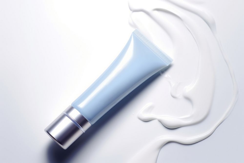 Cosmetics blue toothpaste bottle. AI generated Image by rawpixel.