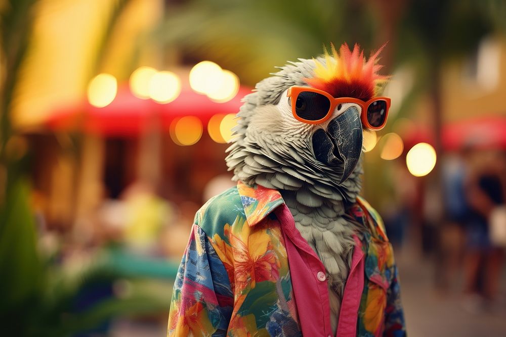 Parrot sunglasses animal bird. AI generated Image by rawpixel.