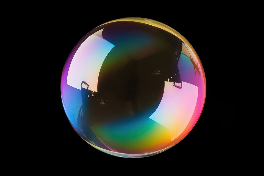 Bubble rainbow sphere photo. 