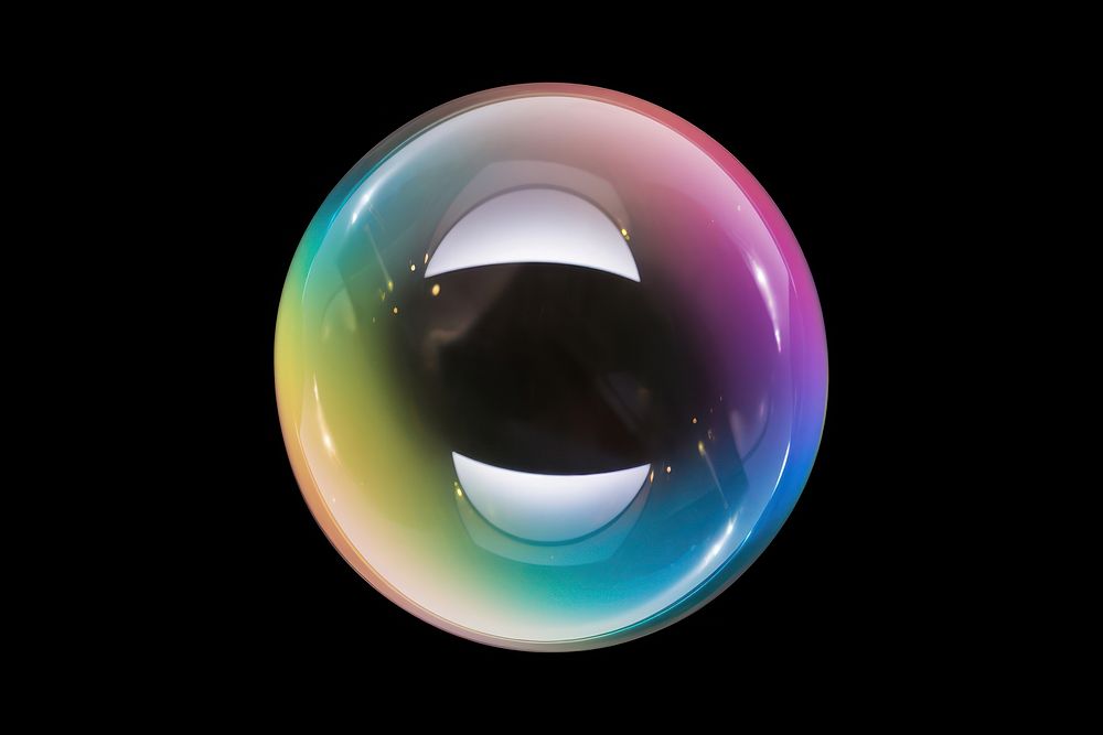 Bubble rainbow sphere black. 