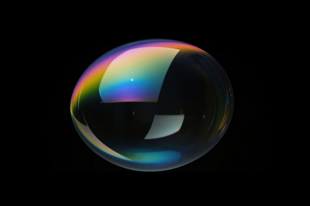 Bubble rainbow sphere black. AI generated Image by rawpixel.
