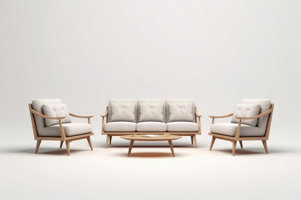 Furniture armchair table sofa. AI generated Image by rawpixel.