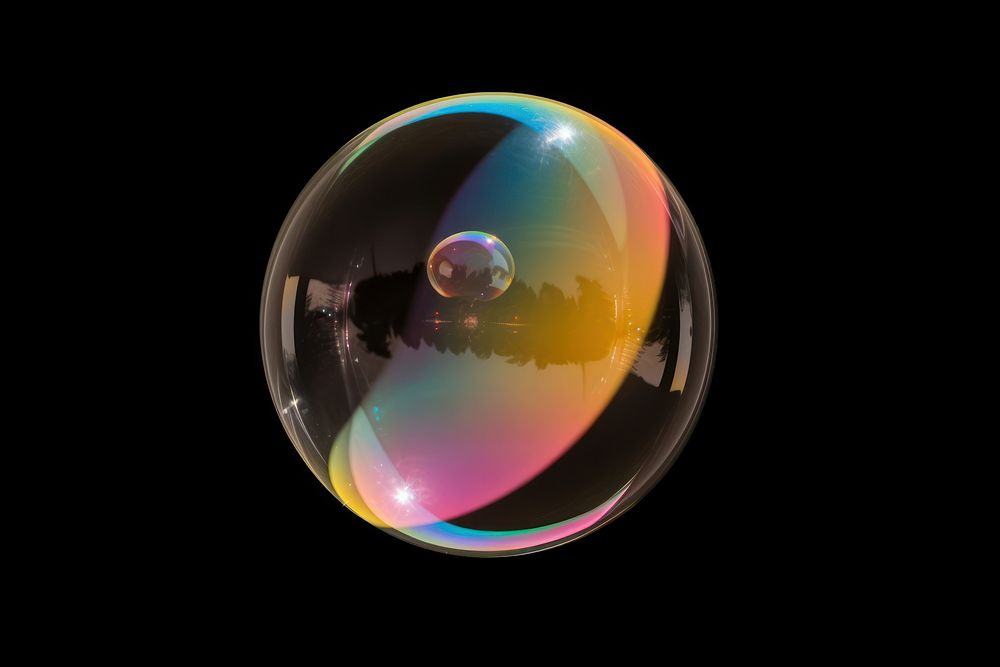 Bubble reflection rainbow sphere. AI generated Image by rawpixel.