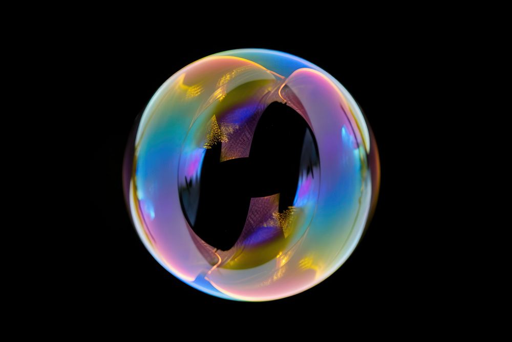 Bubble reflection rainbow soap. AI generated Image by rawpixel.