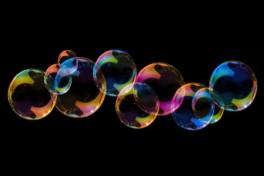 Bubble black background lightweight refraction. AI generated Image by rawpixel.