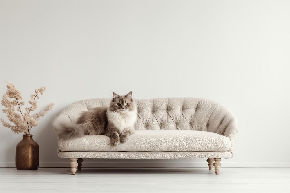 Furniture mammal animal sofa. AI generated Image by rawpixel.