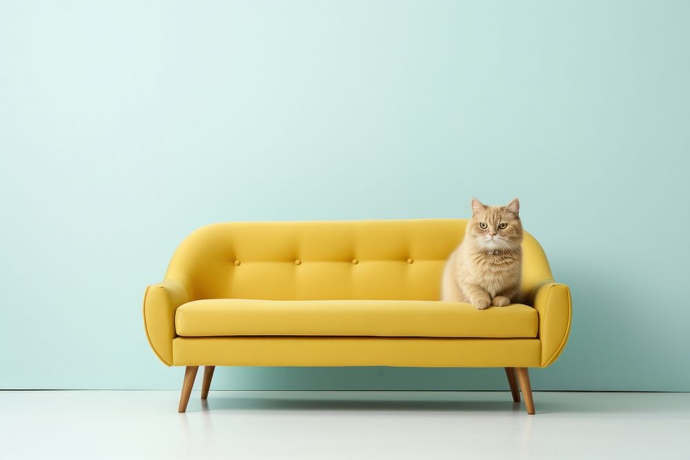 Furniture sitting mammal animal. AI generated Image by rawpixel.