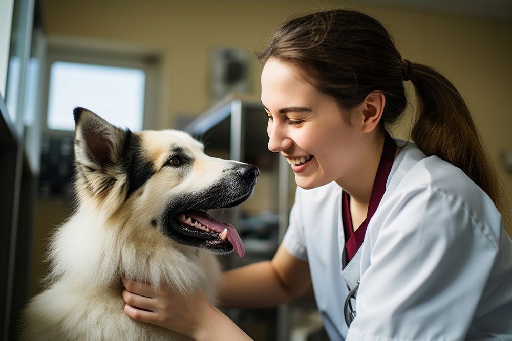 Veterinarian dog smiling mammal. AI generated Image by rawpixel.