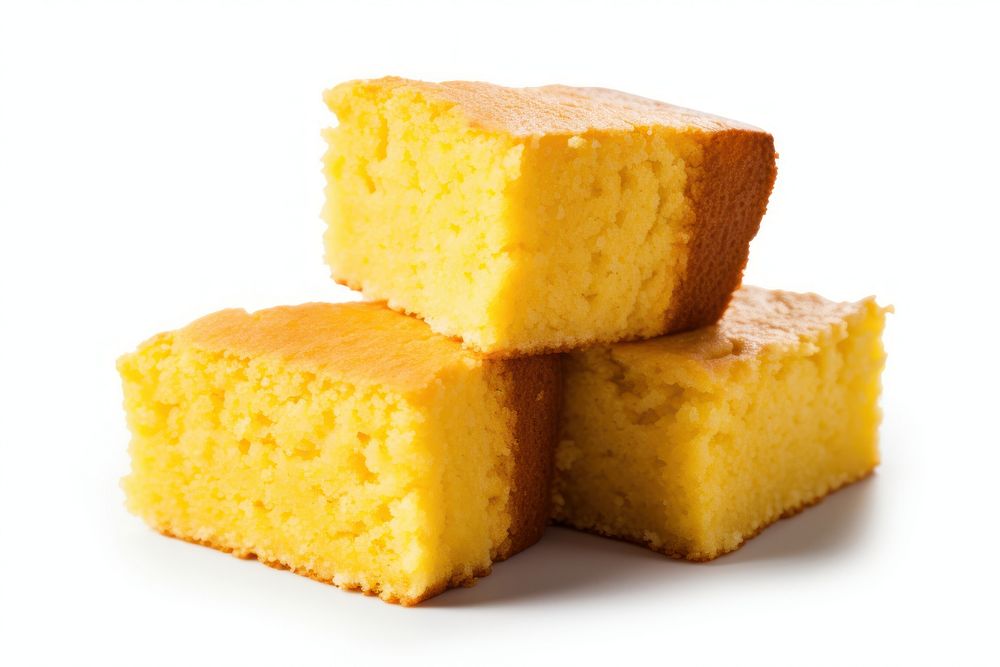 Cornbread food white background freshness. AI generated Image by rawpixel.