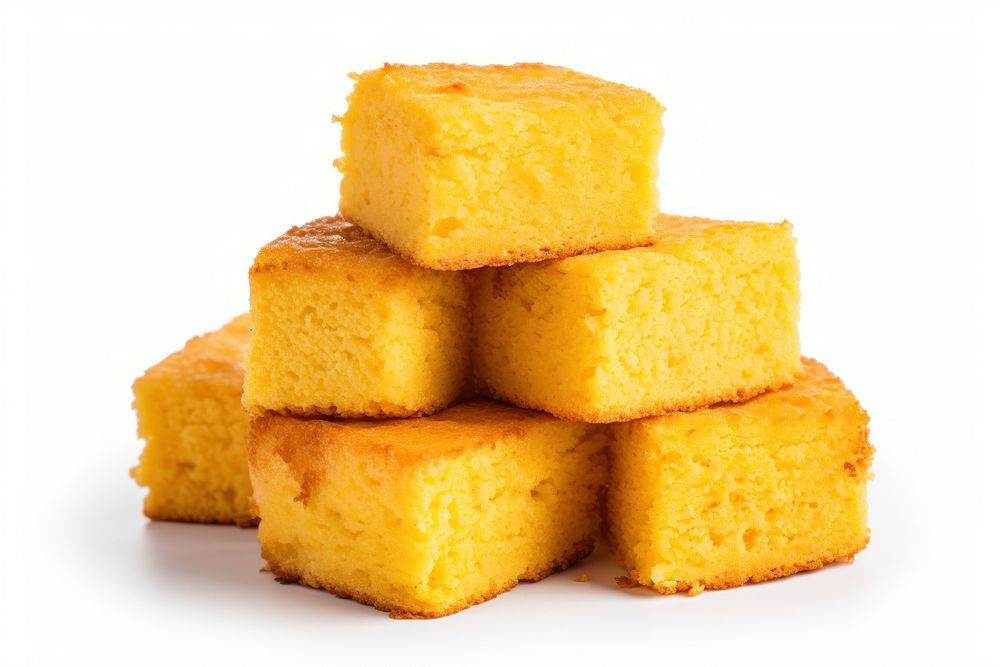 Cornbread food white background freshness. 