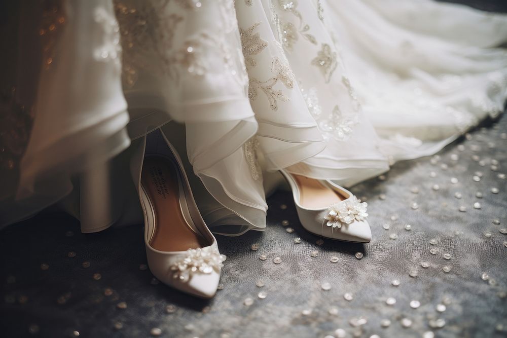 Wedding footwear dress bride. AI generated Image by rawpixel.