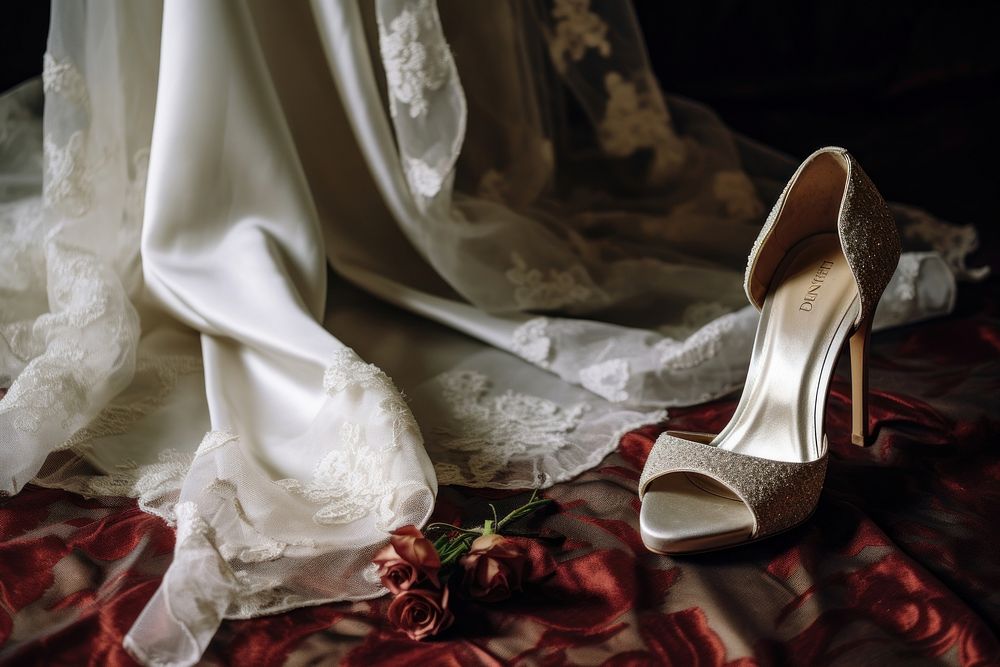 Wedding dress footwear shoe. 