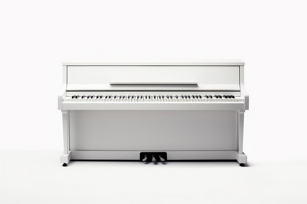 Piano keyboard white white background. AI generated Image by rawpixel.