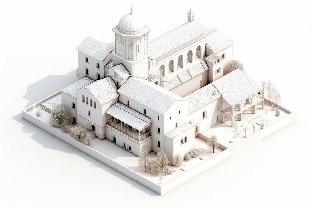 Architecture building white background spirituality. AI generated Image by rawpixel.