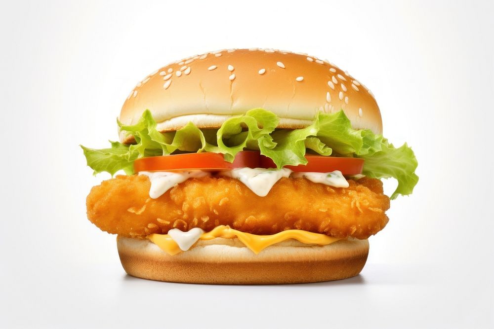 Burger food fish hamburger. AI generated Image by rawpixel.