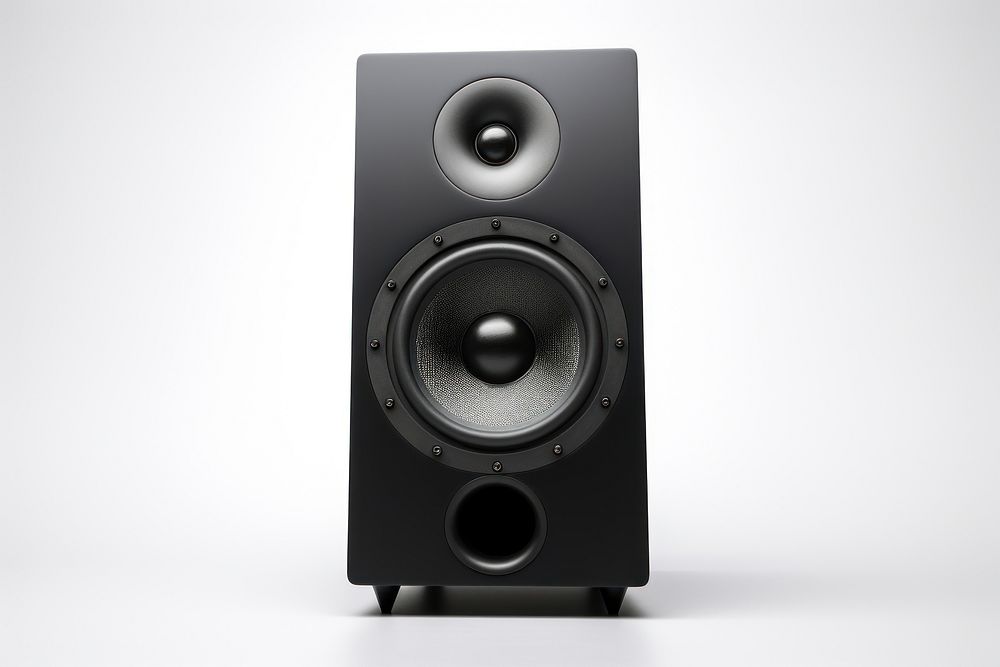 Electronics speaker black white background. AI generated Image by rawpixel.