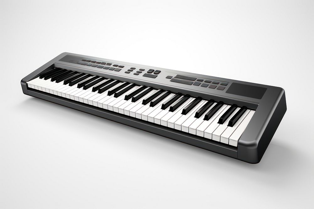 Keyboard piano electronic keyboard white background. AI generated Image by rawpixel.