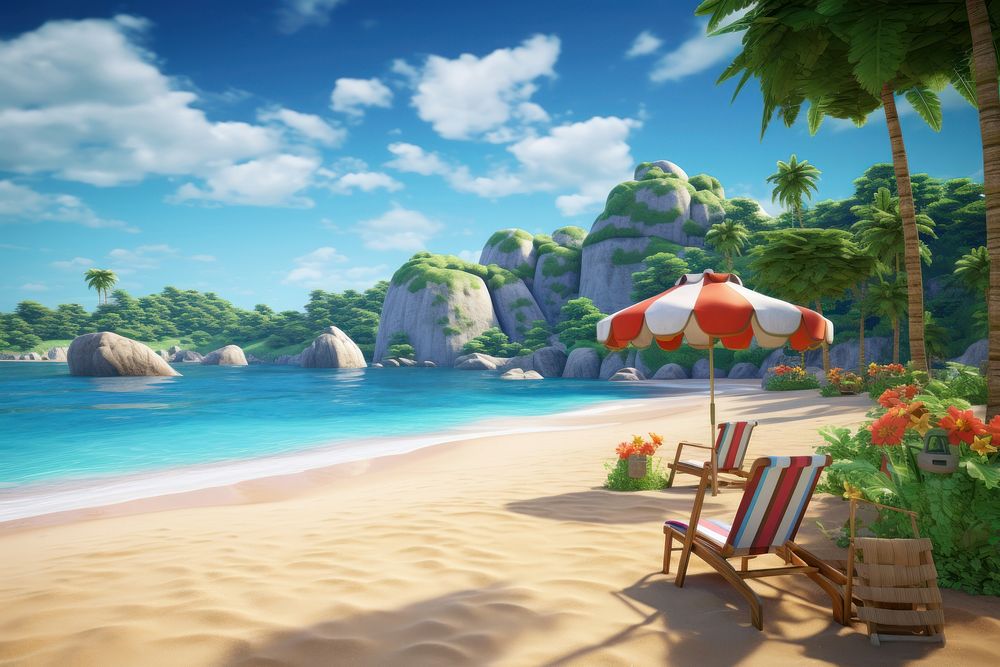 Beach landscape outdoors vacation. AI generated Image by rawpixel.