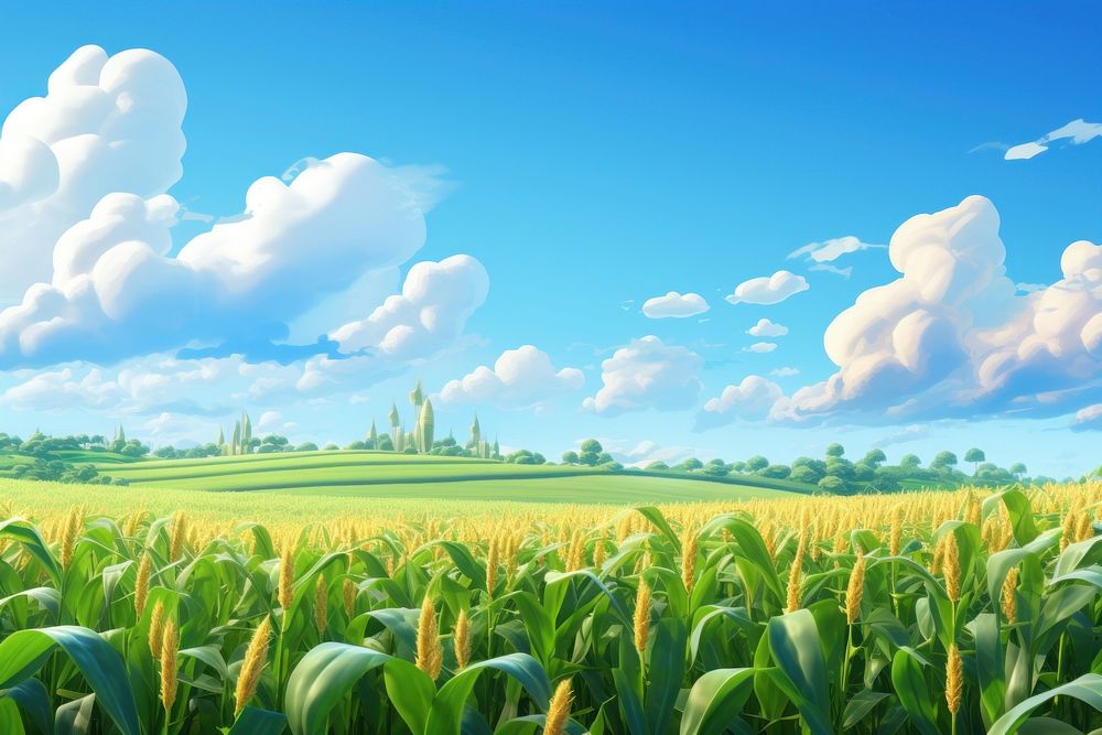 Field agriculture landscape grassland. AI generated Image by rawpixel.