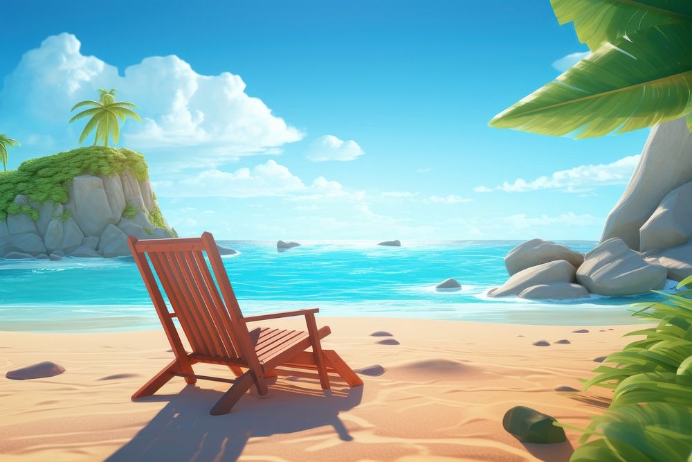Beach furniture outdoors cartoon. AI generated Image by rawpixel.