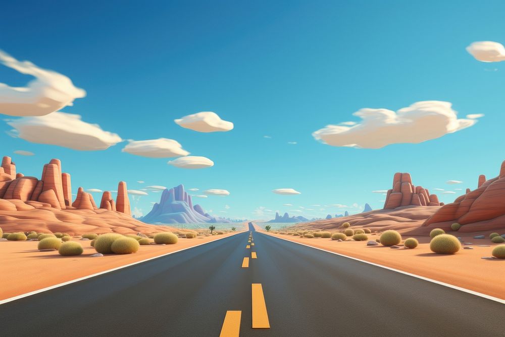 Landscape freeway outdoors highway. AI generated Image by rawpixel.