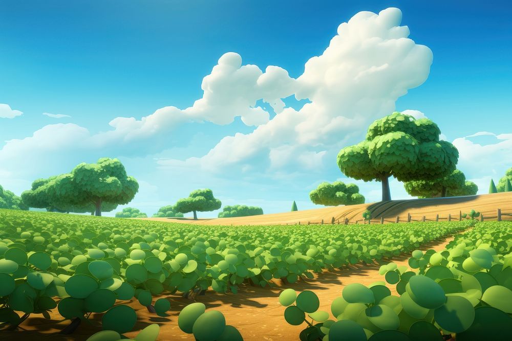 Plant agriculture plantation landscape. AI generated Image by rawpixel.