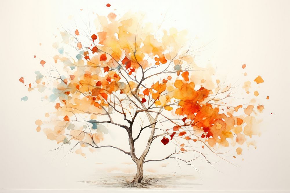 Painting tree plant art. AI generated Image by rawpixel.