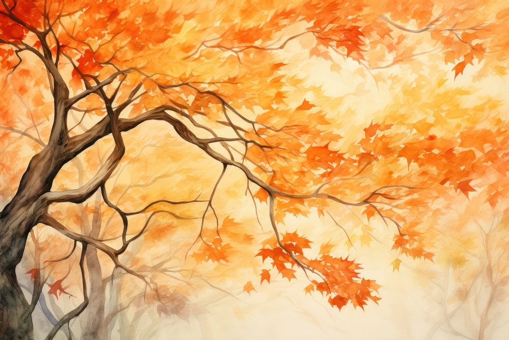 Painting maple tree backgrounds. 