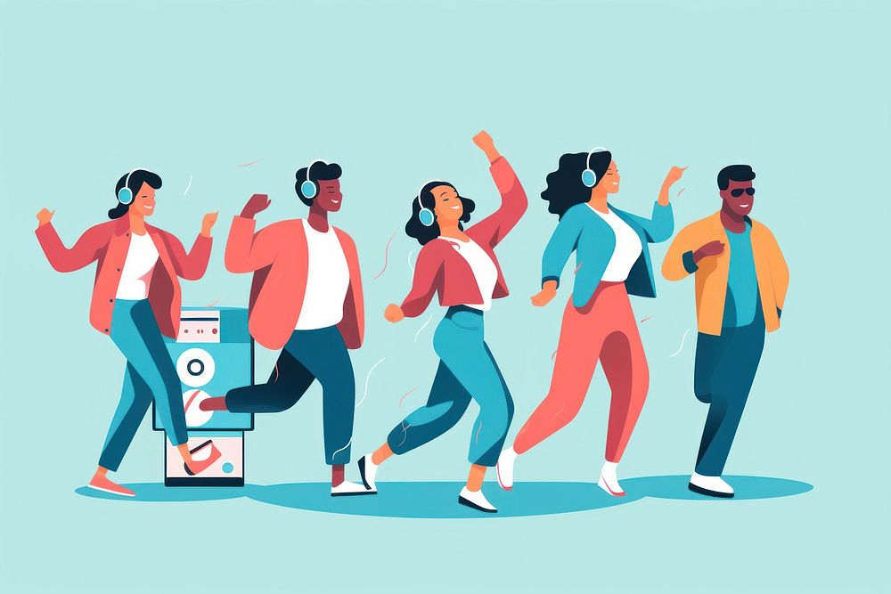 Dancing people adult togetherness. AI generated Image by rawpixel.