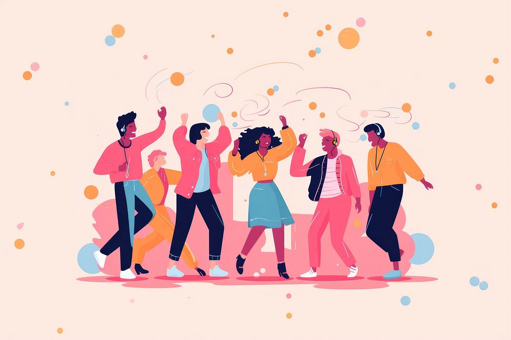 Dancing people adult togetherness. AI generated Image by rawpixel.