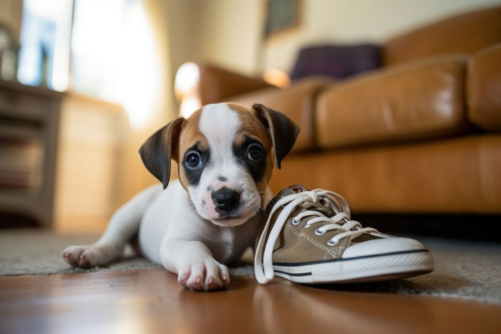 Puppy shoe footwear animal. AI generated Image by rawpixel.