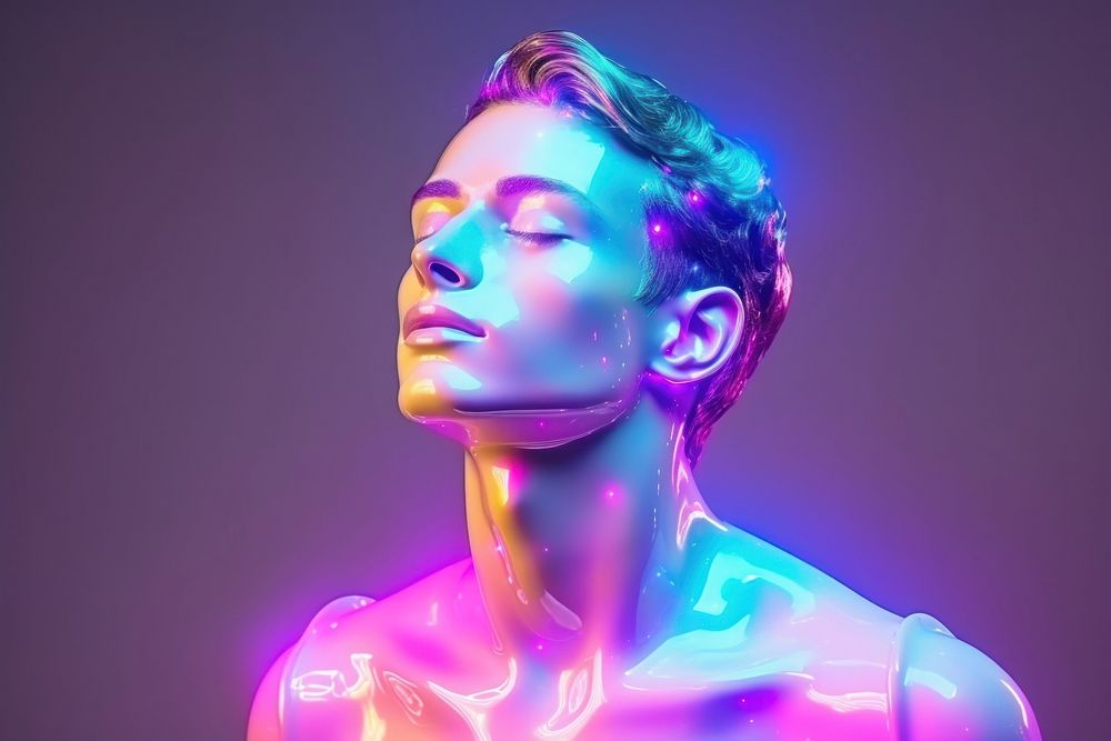 Purple adult illuminated futuristic. AI generated Image by rawpixel.