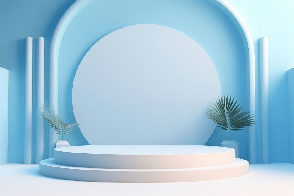 Architecture plant blue bathroom. AI generated Image by rawpixel.