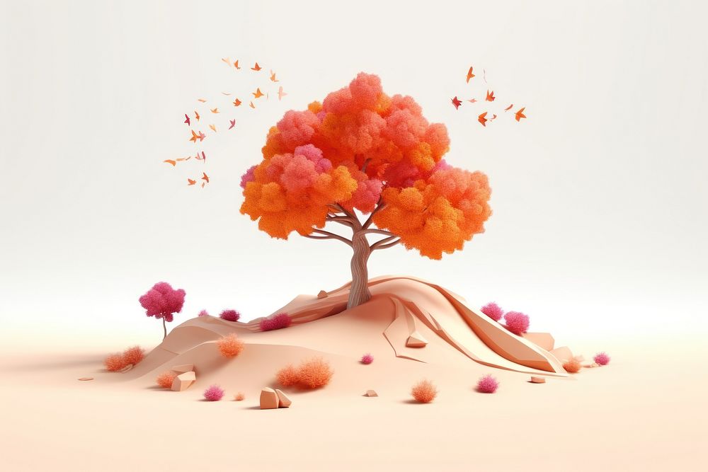 Tree autumn plant petal. AI generated Image by rawpixel.