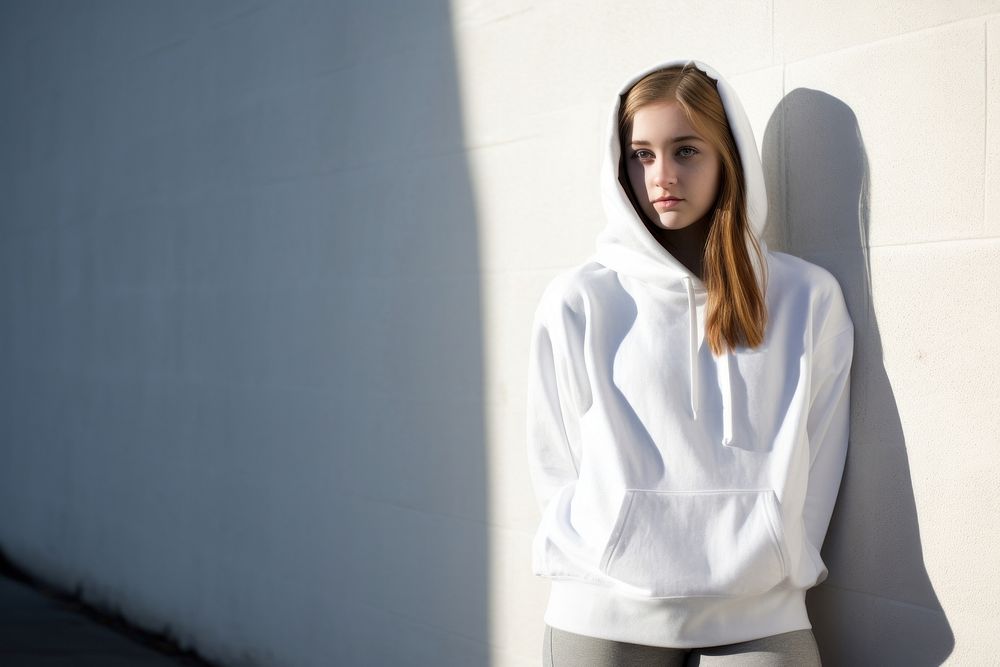 Hoodie white contemplation architecture. AI generated Image by rawpixel.