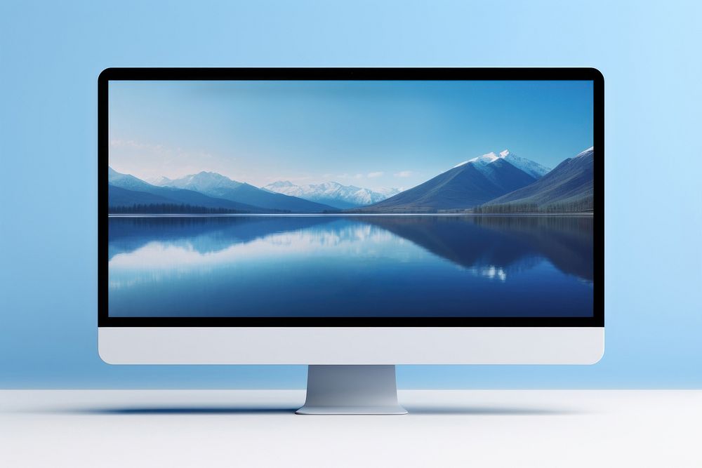 Screen computer nature blue. AI generated Image by rawpixel.