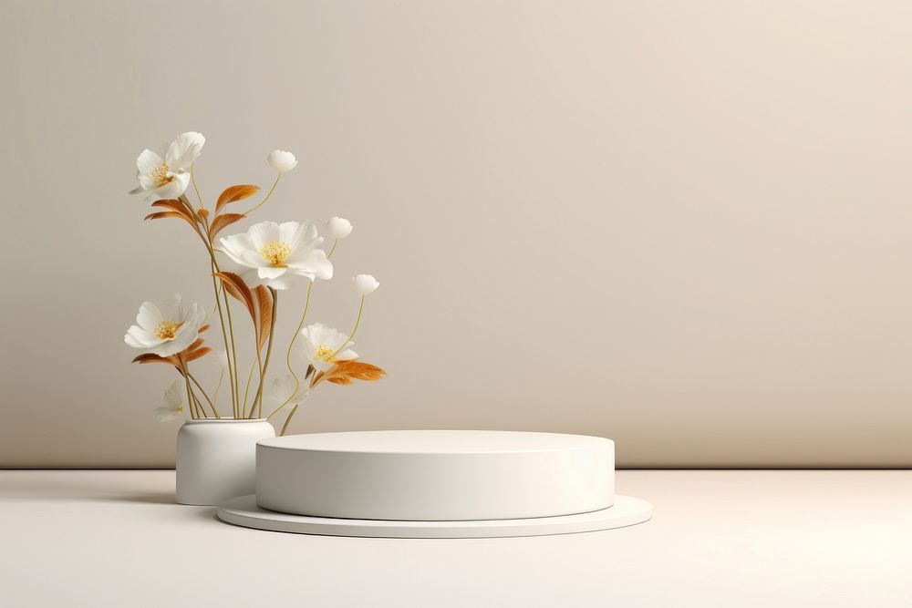 Flower porcelain table plant. AI generated Image by rawpixel.