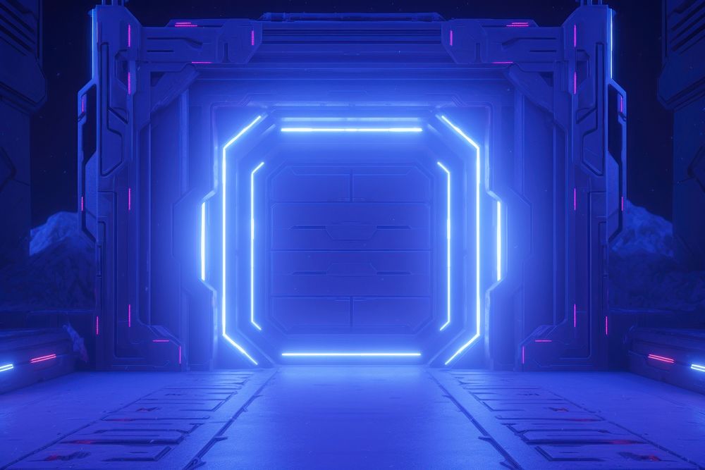 Light neon architecture illuminated. AI generated Image by rawpixel.